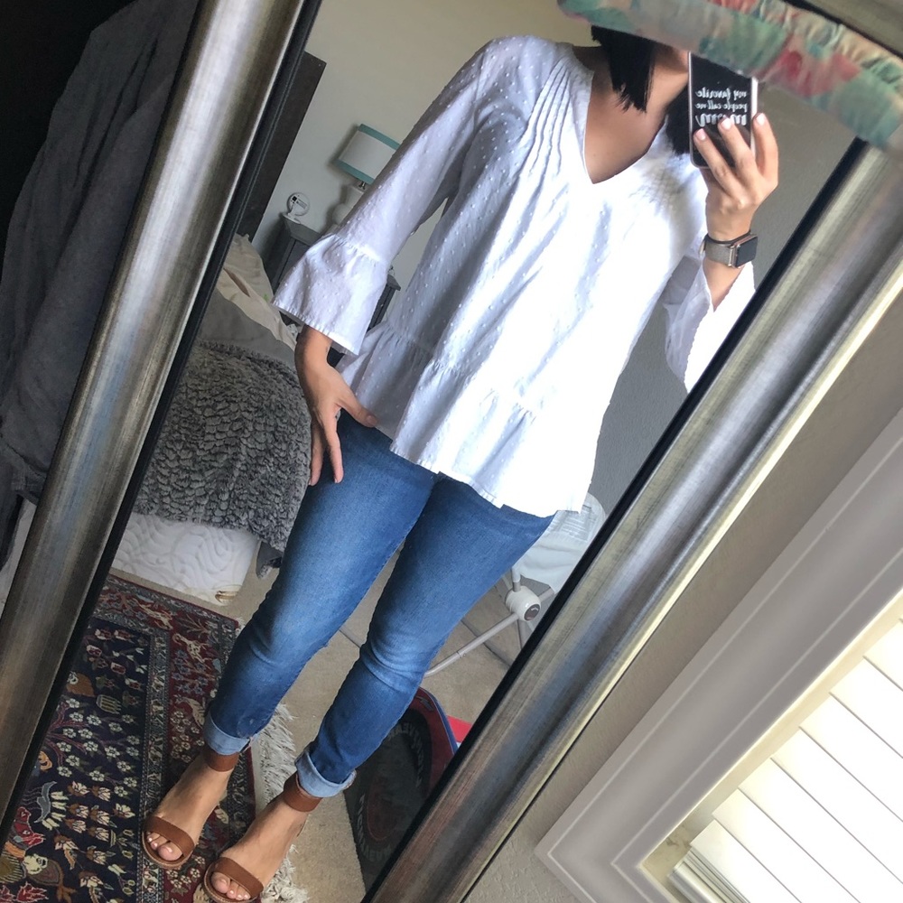 White peasant top
